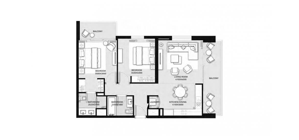 Floor plan «A», 2 bedrooms in PARK HEIGHTS II
