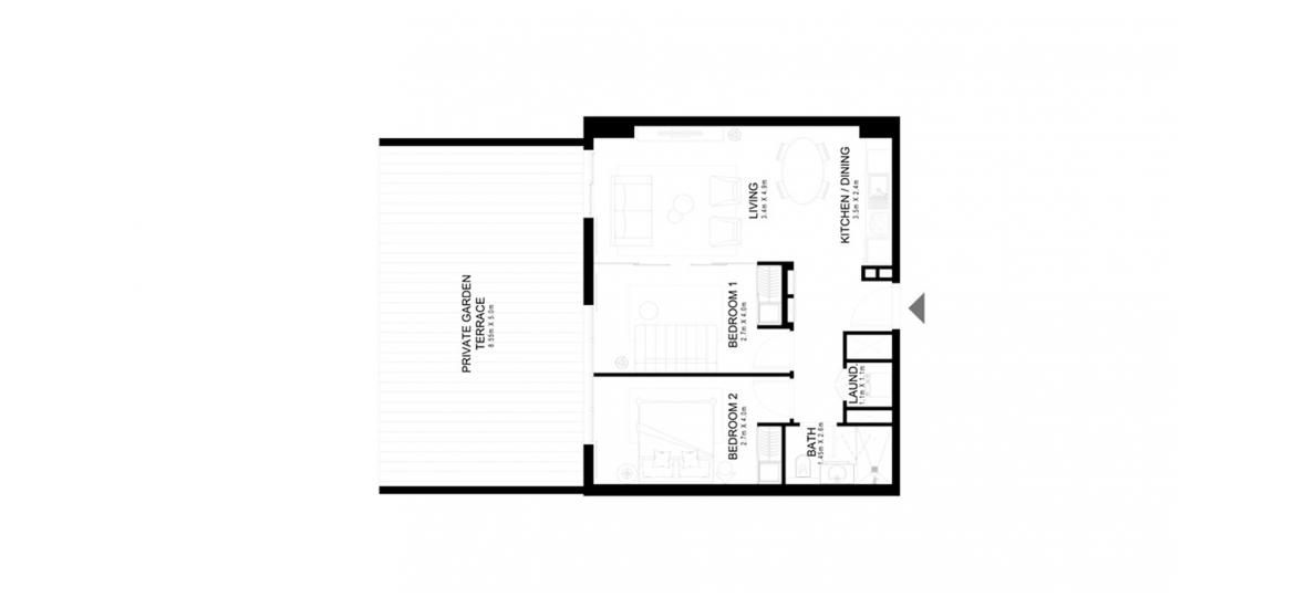 Floor plan «GOLFVILLE 2BR 113SQM», 2 bedrooms in GOLFVILLE